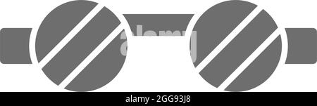 Schweißer-Schutzbrille, graues Symbol für Augenschutz. Stock Vektor