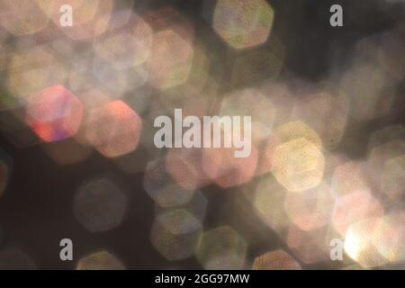 Nachtlicht Bokeh Hintergrund, Licht der Hochzeit in der Nacht. Stockfoto