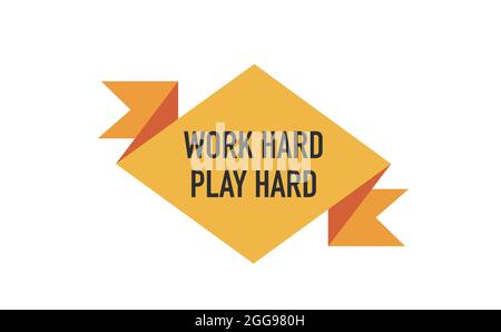 Arbeit hart spielen hart von Hand gezeichnete Inschrift. Vector Motivationszitat. Stock Vektor