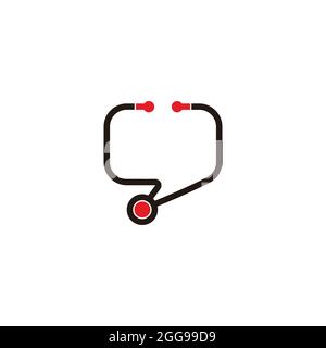 Stethoskop medizinische Beratung sprechen Symbol Vektor Stock Vektor