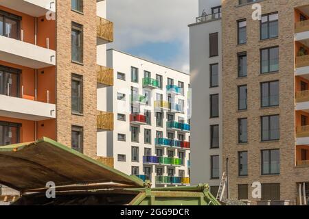Bau einer Wohnanlage in der Innenstadt von Frankfurt am Main, Deutschland Stockfoto