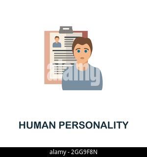 Flache Ikone der menschlichen Persönlichkeit. Farbiger Schild aus der Personality Kollektion. Kreative menschliche Persönlichkeit Ikone Illustration für Web-Design, Infografiken und Stock Vektor