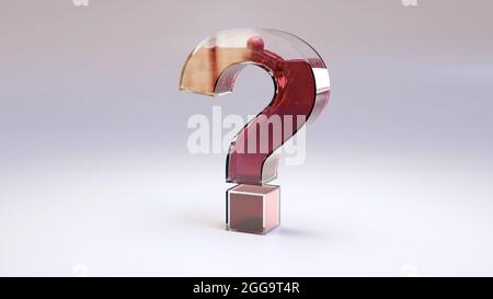 3d-Rendering Darstellung von bunten Fragezeichensymbolen, 3d-Rendering Stockfoto