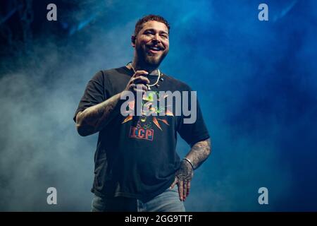 Leeds, Großbritannien. 29. August 2021, Post Malone beendet Leeds Festival 2021 .Bramham Park Credit: Jason Richardson/ Stockfoto