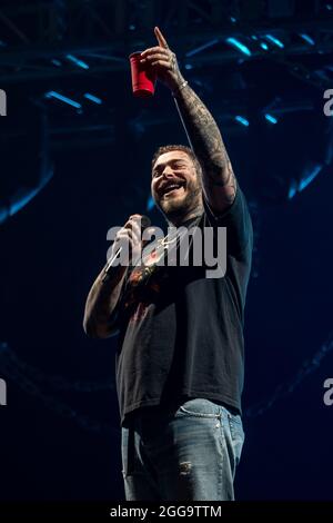 Leeds, Großbritannien. 29. August 2021, Post Malone beendet Leeds Festival 2021 .Bramham Park Credit: Jason Richardson/ Stockfoto