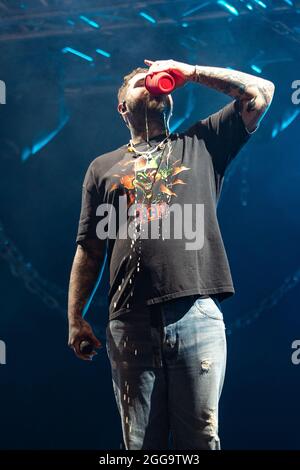 Leeds, Großbritannien. 29. August 2021, Post Malone beendet Leeds Festival 2021 .Bramham Park Credit: Jason Richardson/ Stockfoto