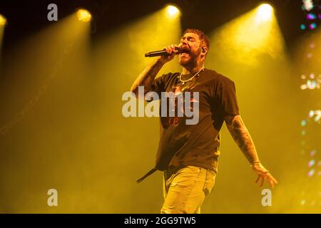 Leeds, Großbritannien. 29. August 2021, Post Malone beendet Leeds Festival 2021 .Bramham Park Credit: Jason Richardson/ Stockfoto