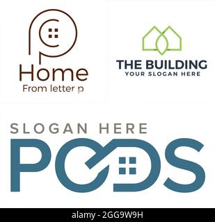 Immobilien Hypothek Gebäude Haus Logo Design Icon Vorlage Stock Vektor