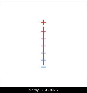 Plus minus Messskala, Markup für Lineale oder Geräte. Stock Vektorgrafik isoliert auf weißem Hintergrund. Stock Vektor