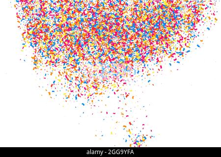 Bunte Explosion Von Confetti. Körnige Abstrakte Mehrfarbige Textur Isoliert Auf Weißem Hintergrund. Flaches Design-Element. Vektorgrafik, Eps 10. Stock Vektor
