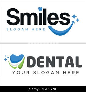 Zahnklinik Symbol anfängliche Logo-Design Stock Vektor