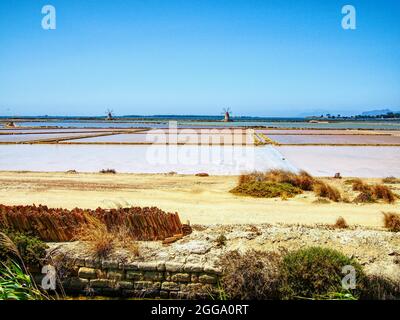 Le Saline di Marcala Stockfoto