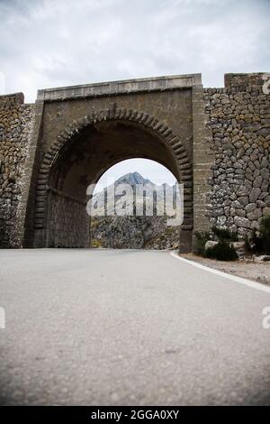 SA Calobra Straße in Mallorca, Spanien. Eine der besten Straßen der Welt. Stockfoto