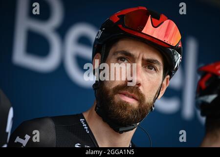 Der Belgier Thomas De Gendt von Lotto Soudal, aufgenommen am Start der ersten Etappe der Benelux-Radtour, 169,6 km von Surhuisterveen nach Dokkum, Stockfoto