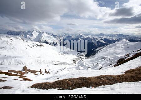 Les Arcs ist ein Wintersportort in Savoie, Frankreich, in das Tal der Tarentaise Stadt von Bourg-Saint-Maurice. Stockfoto