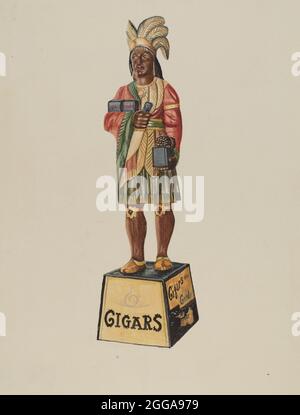 Cigar Store Indian, 1935/1942. Stockfoto
