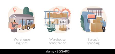 Storage Automation abstrakte Konzept Vektor Illustrationen. Stock Vektor