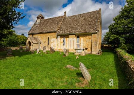 Hailes Parish Church im Cotswold-Dorf Hailes neben der ruinierten Abtei, Gloucestershire, England Stockfoto