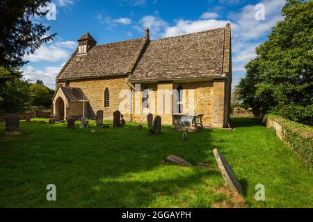 Hailes Parish Church im Cotswold-Dorf Hailes neben der ruinierten Abtei, Gloucestershire, England Stockfoto