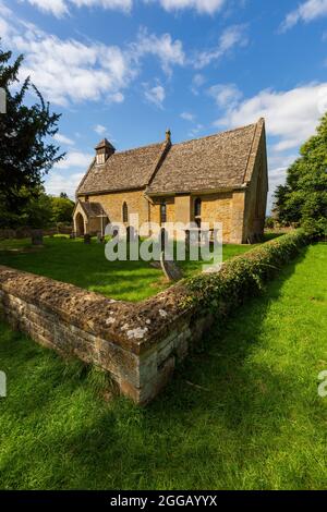 Hailes Parish Church im Cotswold-Dorf Hailes neben der ruinierten Abtei, Gloucestershire, England Stockfoto