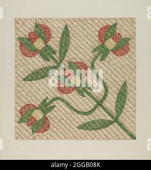 Tulip Pattern Quilt, 1935/1942. Stockfoto