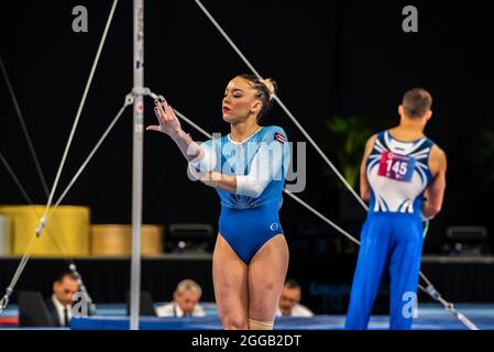 Melbourne, Australien. Dezember 2014. Paula Mejias aus Puerto Rico während der Melbourne Artistic Gymnastics World Cup in der John Cain Arena. Kredit: SOPA Images Limited/Alamy Live Nachrichten Stockfoto