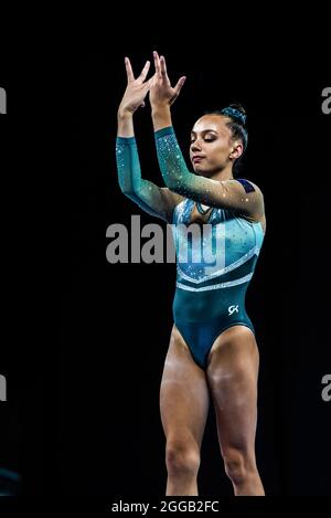 Melbourne, Australien. Dezember 2014. Die Australierin Elena Chippizubov in Aktion während der Melbourne Artistic Gymnastics World Cup in der John Cain Arena. Kredit: SOPA Images Limited/Alamy Live Nachrichten Stockfoto