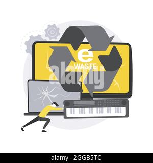 E-Waste Reduction Abstract Concept Vector Illustration. Stock Vektor