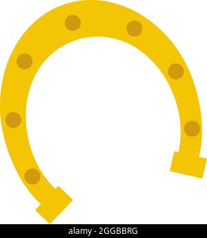 Goldenes Glückliches Hufeisen Bild. Vektor-Hufeisen Stock Vektor
