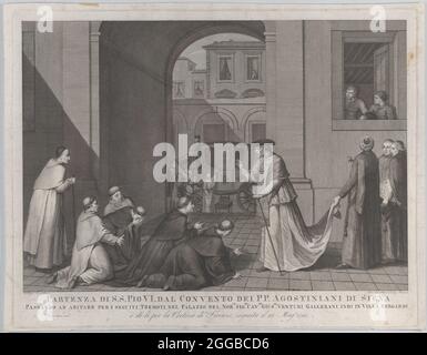 Papst Pius VI. Nimmt Abschied von den Augustinermönchen in Siena, 26. Mai 1798, 1801. Stockfoto