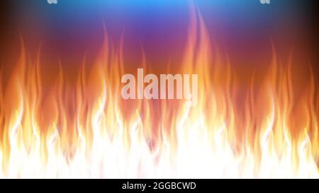 Brennendes Feuer Mit Gefährlichen Flammenzungen Vektor Stock Vektor