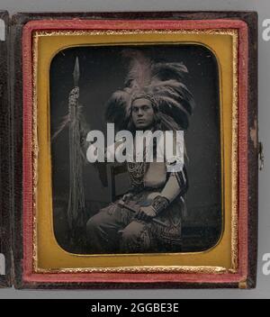 Untitled (Portrait of a man with headdress), 1855. Ein Werk aus Daguerreotypie. Stockfoto