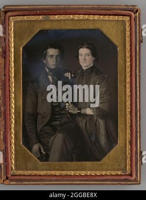 Ohne Titel (Portait einer Frau und eines Mannes), 1855. Ein Werk aus Daguerreotypie. Stockfoto
