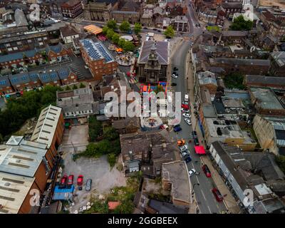 Luftaufnahme des Our Burslem Festivals Stoke on Trent Birds Eye View Stockfoto