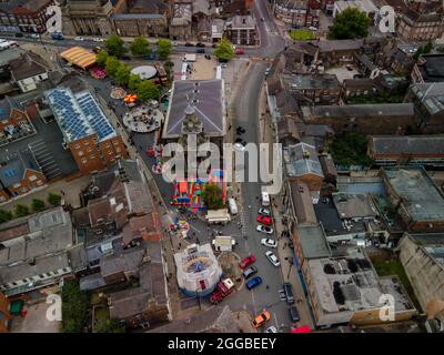 Luftaufnahme des Our Burslem Festivals Stoke on Trent Birds Eye View Stockfoto