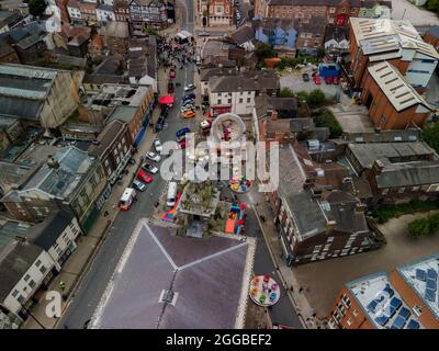 Luftaufnahme des Our Burslem Festivals Stoke on Trent Birds Eye View Stockfoto