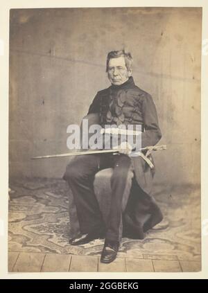 Sir Jno Fox Burgoyne (1782-1871), Feldmarschall, aufgenommen auf der Krim, 1855. Ein Werk aus dünn albuminisiertem Druck. Stockfoto