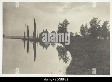 Cantley: Wherries warten auf den Turn of the Tide, 1886. Ein Werk aus Platindruck, pl. xxiv aus dem Album "Life and Landscape on the norfolk Broads" (1886); Auflage 200. Stockfoto