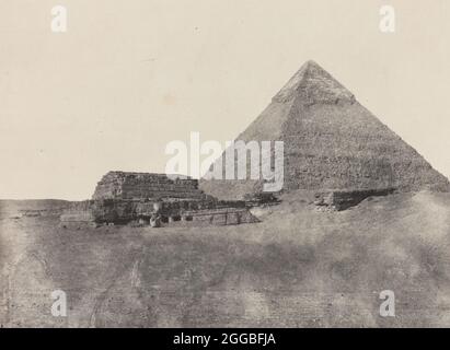 Pyramide de CH&#xe9;phren, Egypte Moyenne, 1849/51, gedruckt 1852. Eine Arbeit aus gesalzenem Papierdruck, Platte 10 aus dem Album "egypte, nubie, palestine et syrie" (1852). Stockfoto