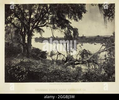 Savannah River, in der Nähe von Savannah, GA, 1866. Albumin-Druck, Platte 47 aus dem Album "Photographic views of the sherman Campaign" (1866). Stockfoto