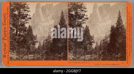 The Sentinel, 3270 Fuß, Yosemite Valley, Mariposa County, Cal., 1861/76. Albumin-Druck, Stereo, nein 65 aus der Serie "Watkins' Pacific Coast". Stockfoto