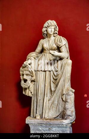 Melpomene, Muse of Tragedy im Muses Hall des Museo Pio-Clementino im Vatikanischen Museum Stockfoto