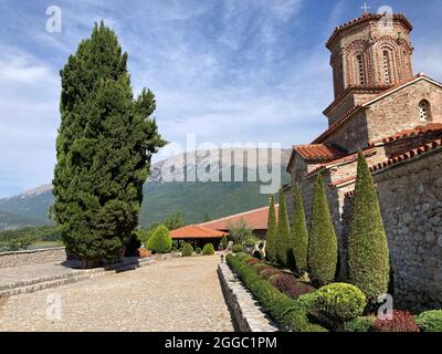 Kloster des Heiligen Naum am Ohridsee in Mazedonien Stockfoto