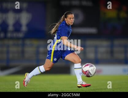 Kingston, Großbritannien. August 2021. Fran Kirby von Chelsea Women während des Freundschaftsspiel 2021/22 zwischen Chelsea Women und Aston Villa Women am 27. August 2021 im Kingsmeadow Stadium, Kingston, England. Foto von Andy Rowland. Quelle: Prime Media Images/Alamy Live News Stockfoto