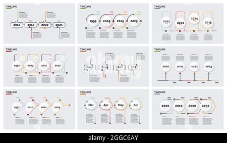 Vektor-Timeline Minimale Infografik-Konzeptvorlagen mit vier Zeiträumen. Bearbeitbare Kontur Stock Vektor