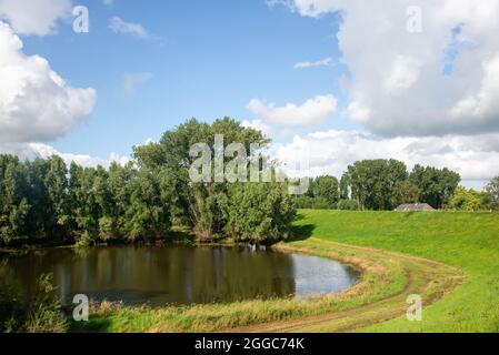 Landschaft zwischen den beiden großen Flüssen Maas und Waal in den Niederlanden Stockfoto