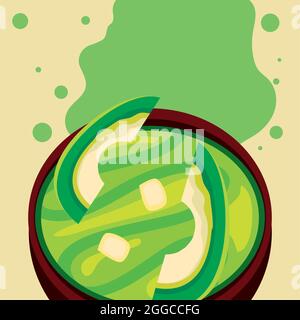 Guacamole-Sauce in Gericht Stock Vektor