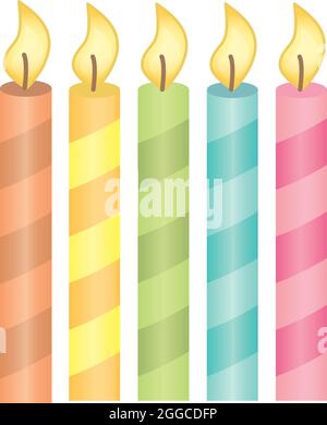 Set Kerzen in Pastellfarben. Vektorkerzen Stock Vektor