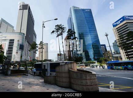 Hauptsitz der KEB Hana Bank in Seoul, Südkorea. Stockfoto