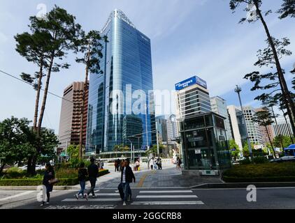 Hauptsitz der KEB Hana Bank in Seoul, Südkorea. Stockfoto